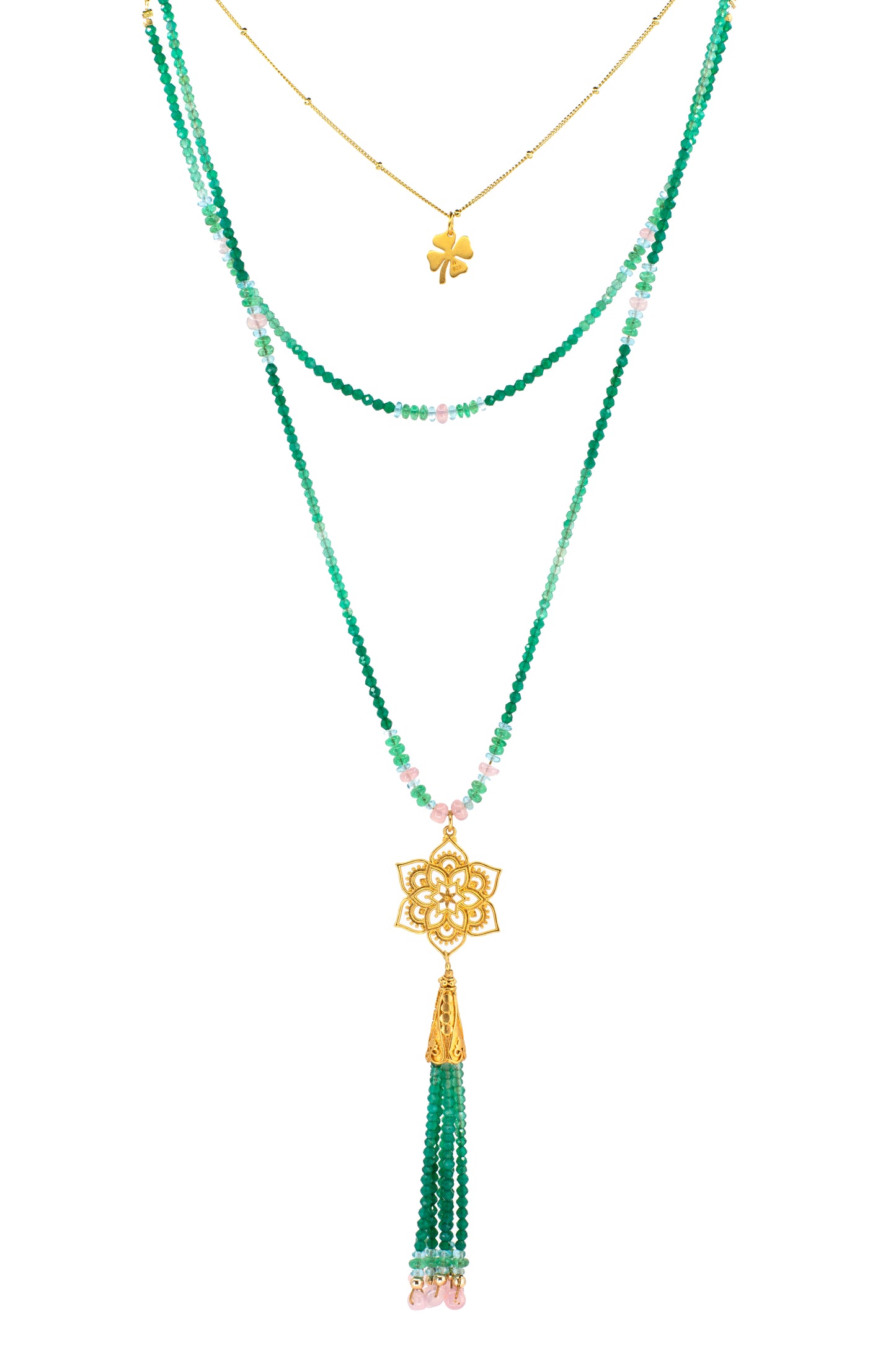 Lady Luck- Golden Lotus Necklace Set