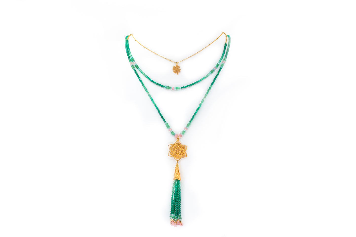 Lady Luck- Golden Lotus Necklace Set