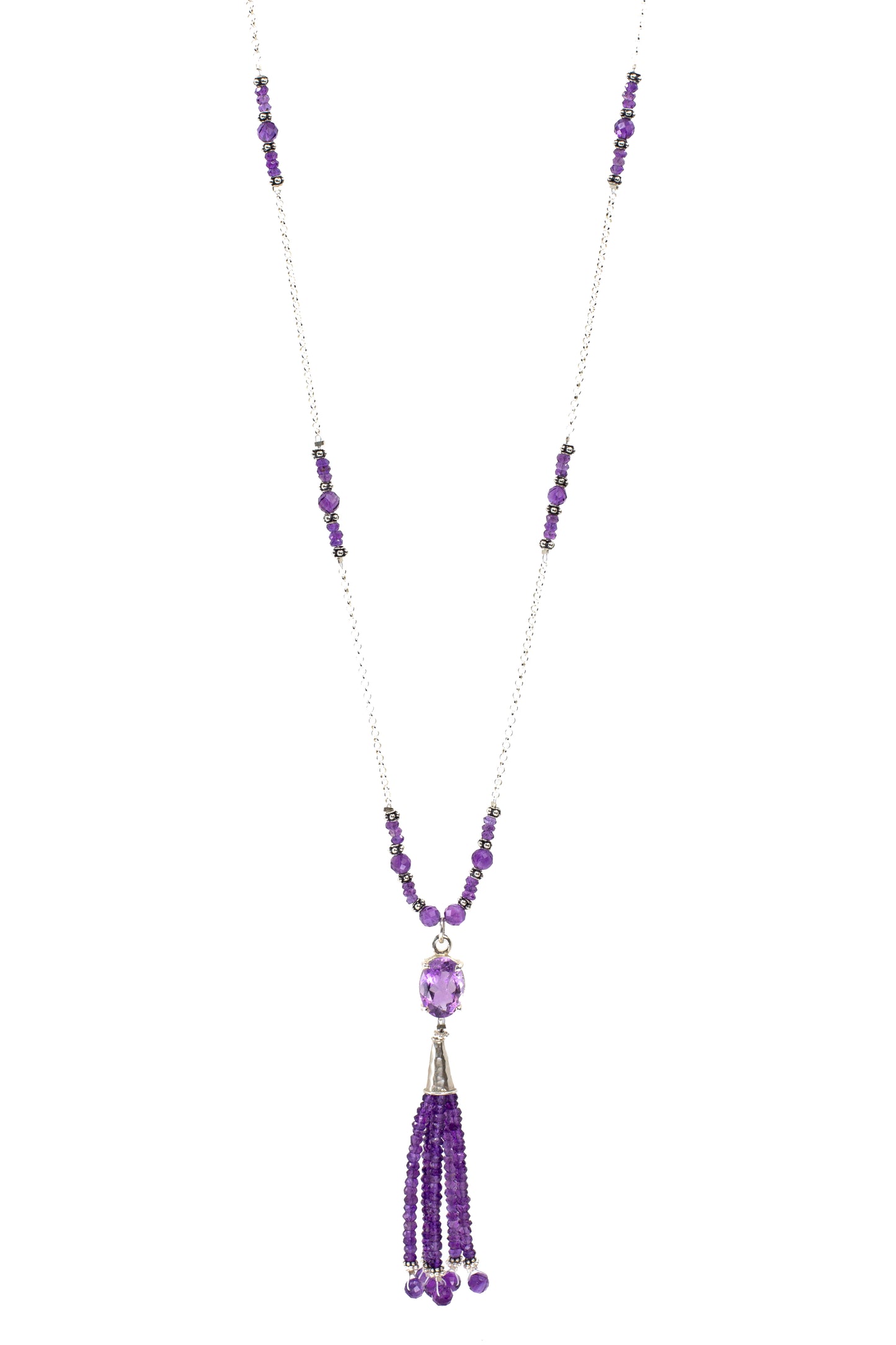 Silver Amethyst Necklace Set