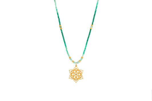 Green Onyx and Emerald Mandala